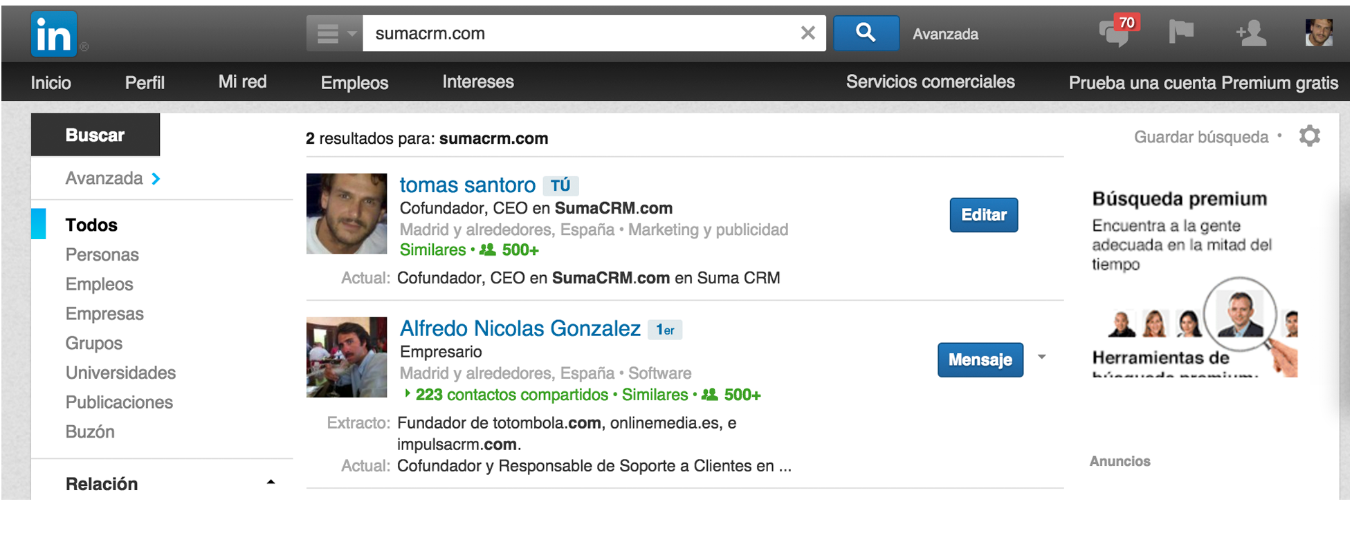 linkedin sumacrm